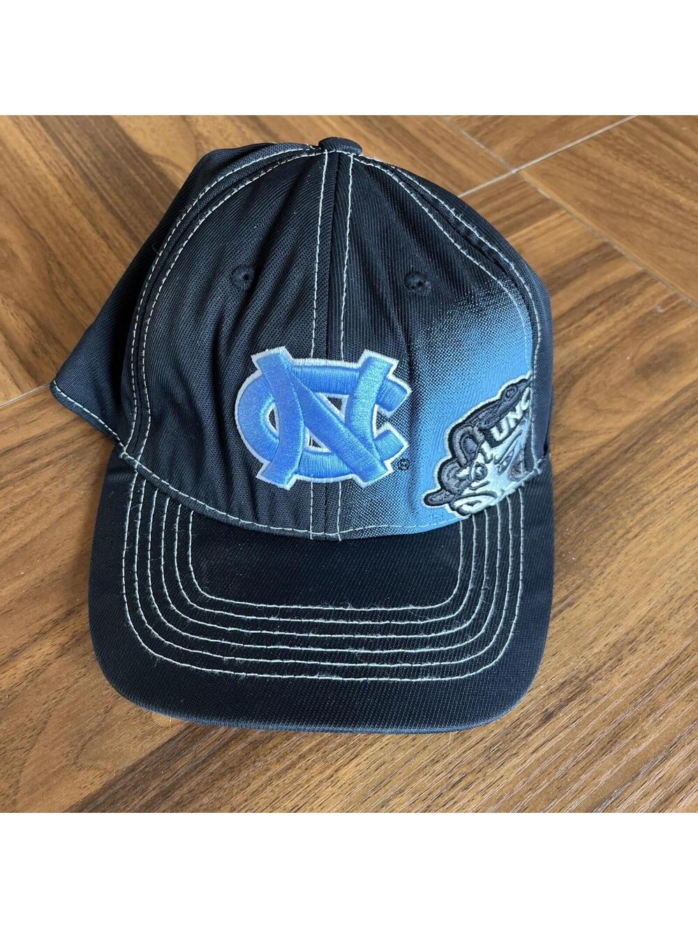 UNC North Carolina Tar Heels Hat Blue Black Logo Cap One Fit Top Of The World